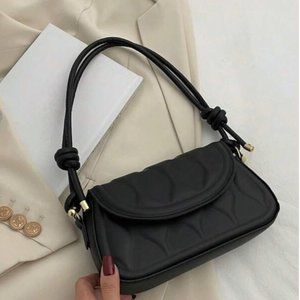 Convertible Clutch Bag Black Faux Leather Detachable Rope Handle Satchel Bag New